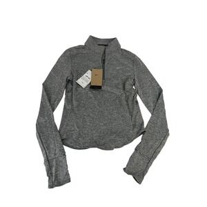 Nike Swift Women's Dri-FIT UV 1/4-Zip Running Pullover Top Gray HQ0499-084 SZ XL